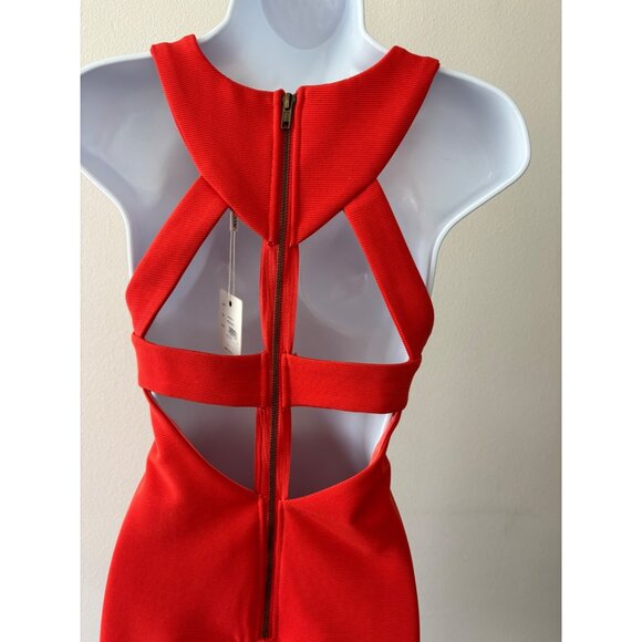 Ladakh Dress Medium Orange Cut Out Back BodyCon Romantic Fairy Grunge Coquette - Picture 9 of 14